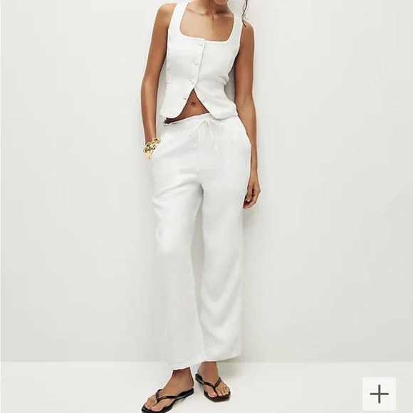 J. Crew Scoopneck linen-blend vest Black Size 6 BZ393 NWT - Picture 6 of 11